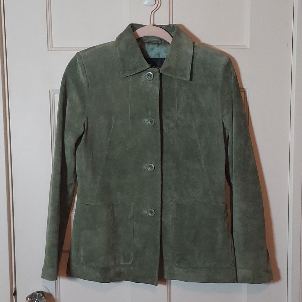 Arden B Olive Green Suede Barn Jacket Size Small